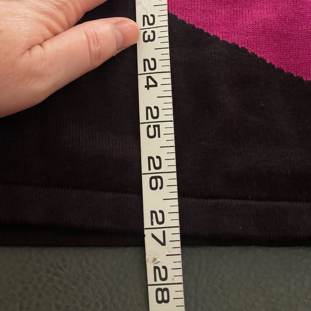 Allison Daley pink raspberry magenta black Colorblock sweater size medium cotton - Picture 13 of 14